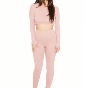 Naked Wardrobe crop top high waist legging set